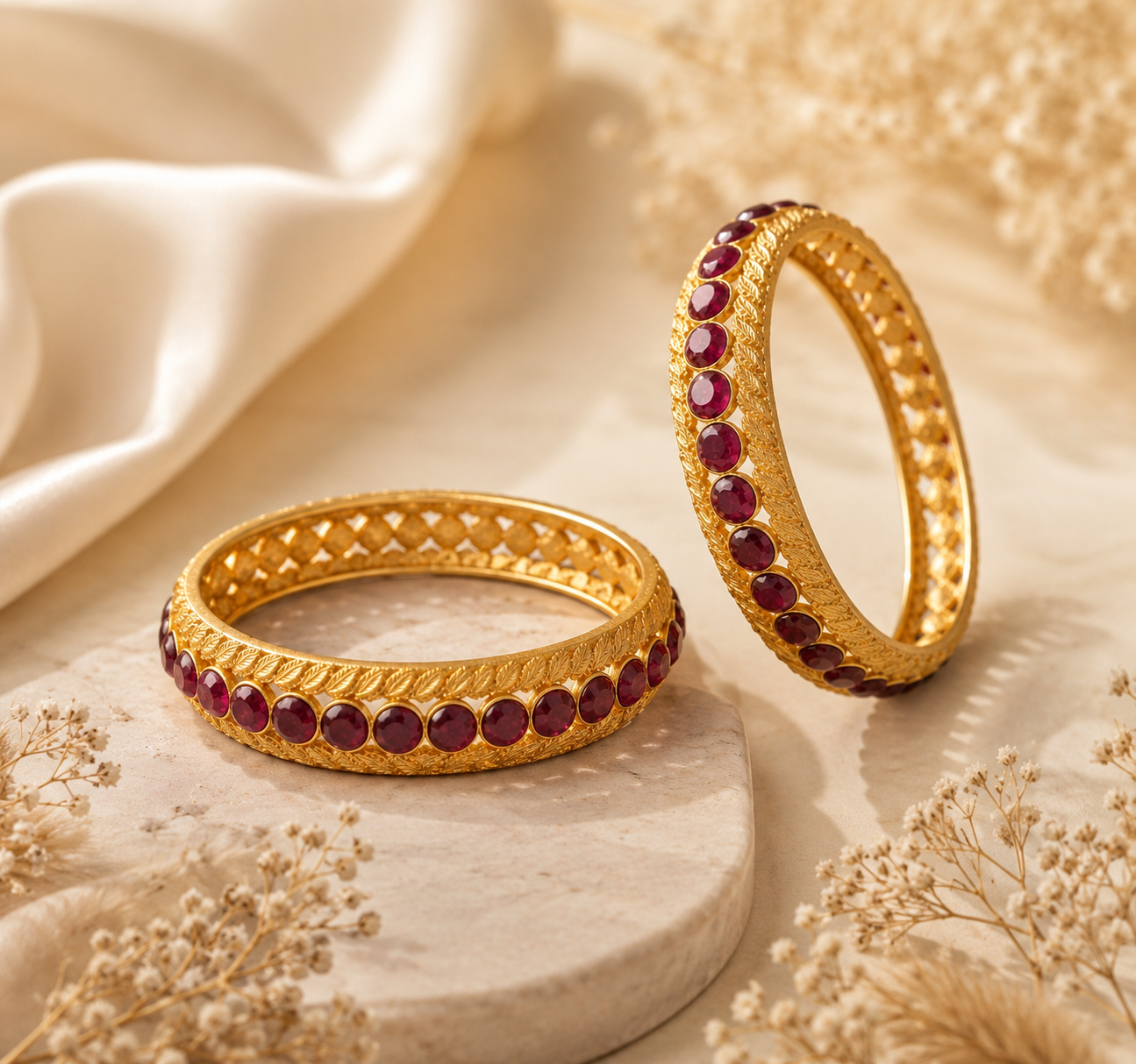 Ruby Glow Bangles