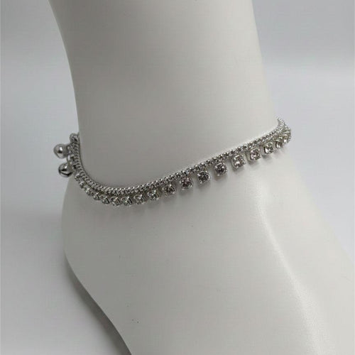Crystal White Diamond Pair Of Anklets