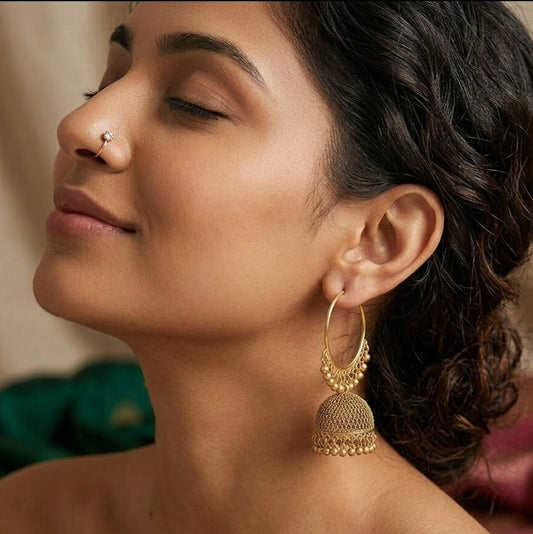 Golden Heritage Jhumka Hoops