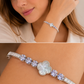 Lavender Clover Crystal Bracelet