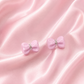 Pink Bow Stud Earrings