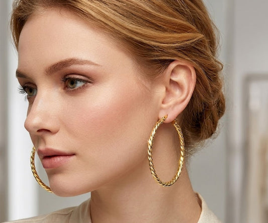 Gold Twisted Hoops