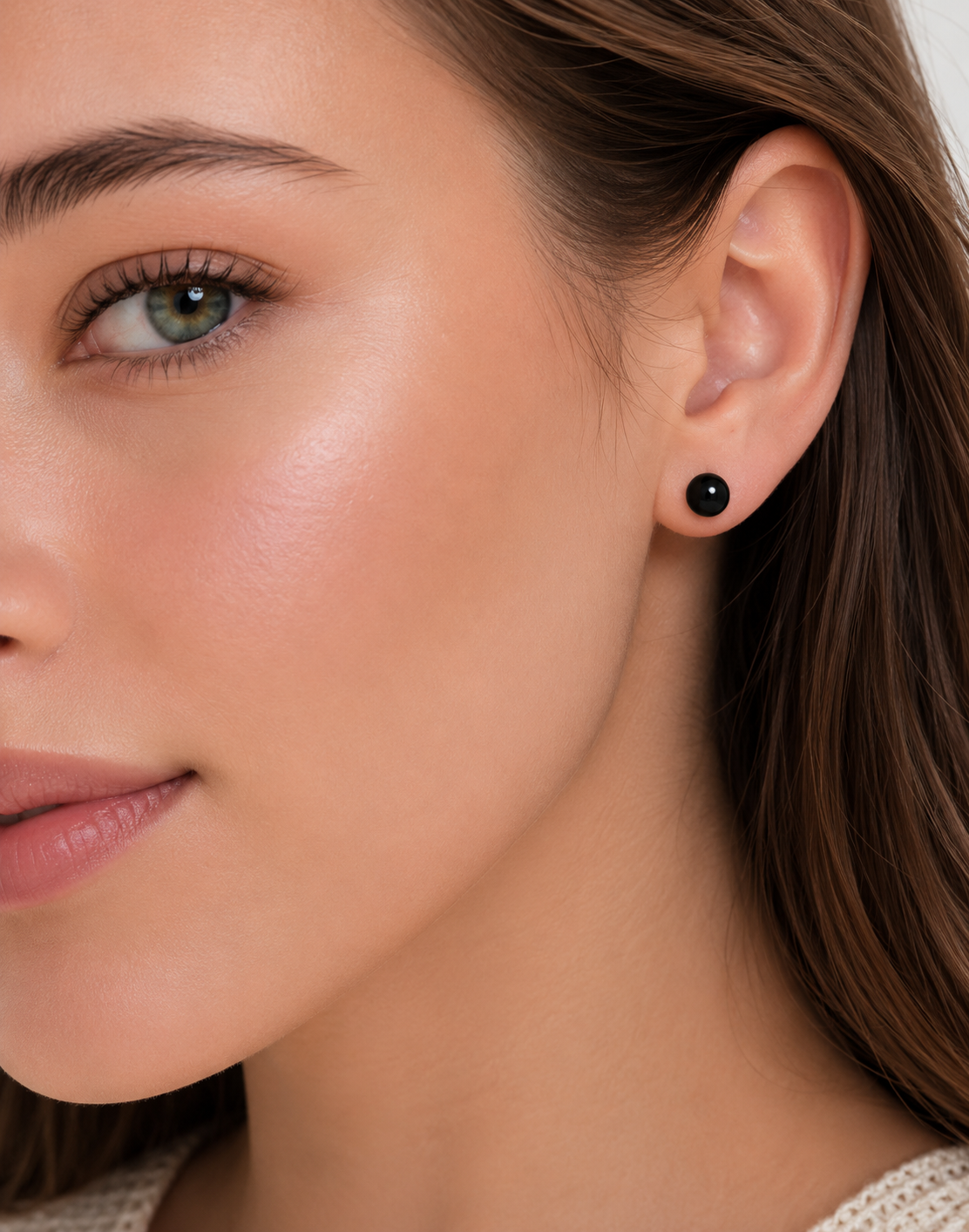 Classic Black Stud Earrings