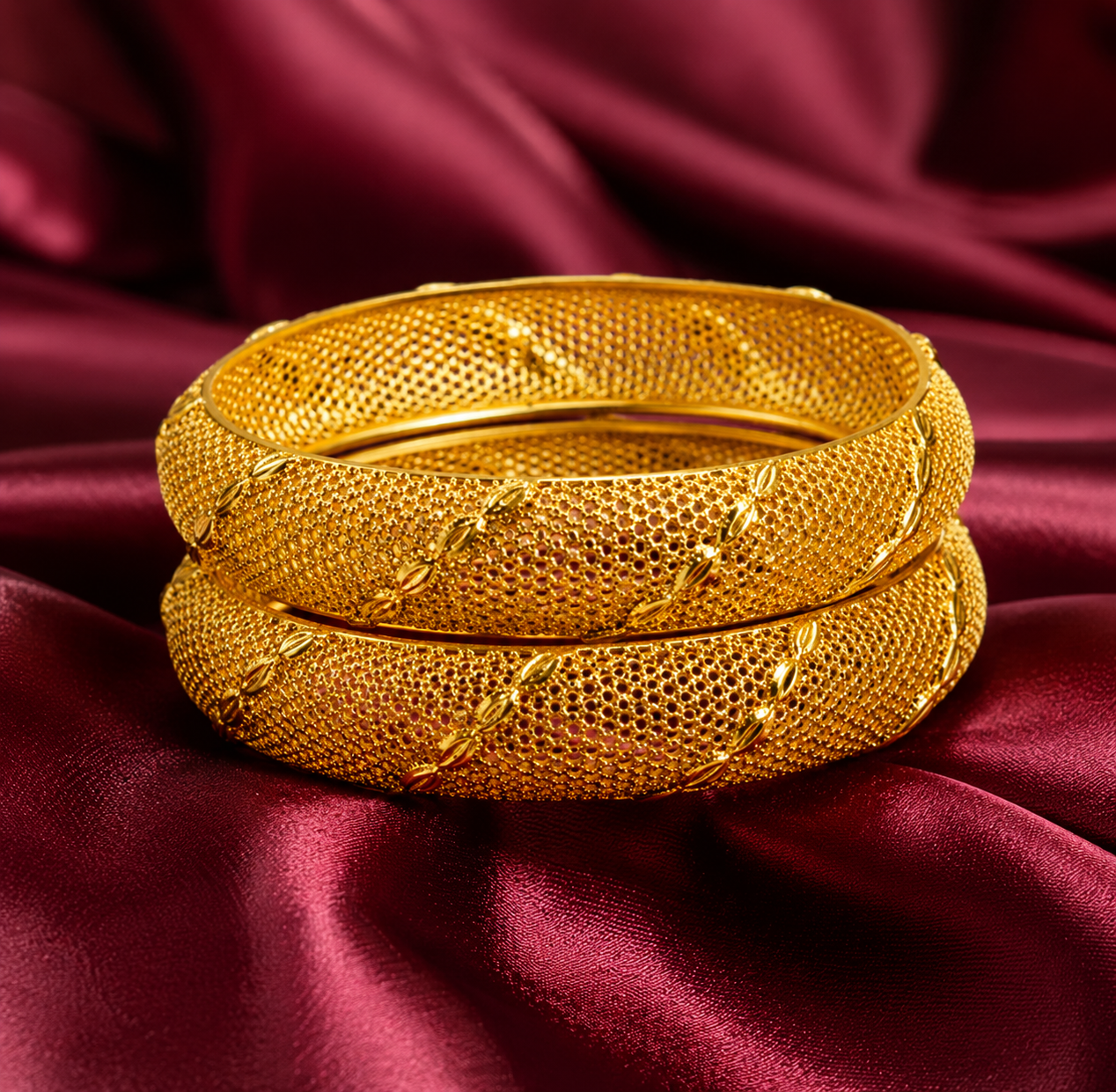Elegant Golden Plated Bangles 02 pcs