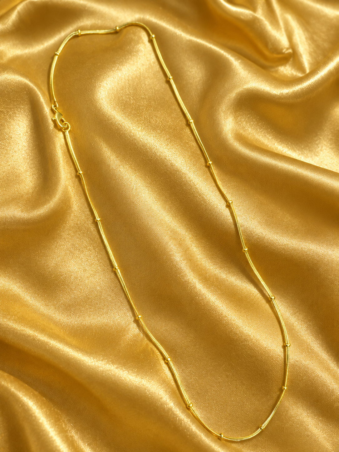 Gold-plated beaded neck chain