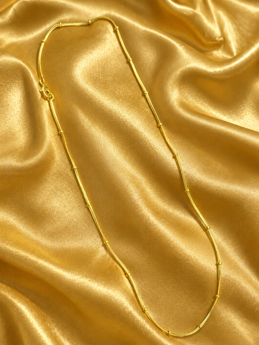 Gold-plated beaded neck chain