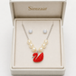 Crimson Swan Pearl Necklace Set
