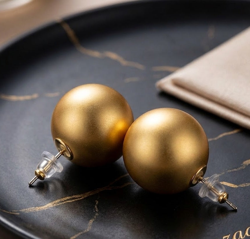 Matte Gold Ball Studs