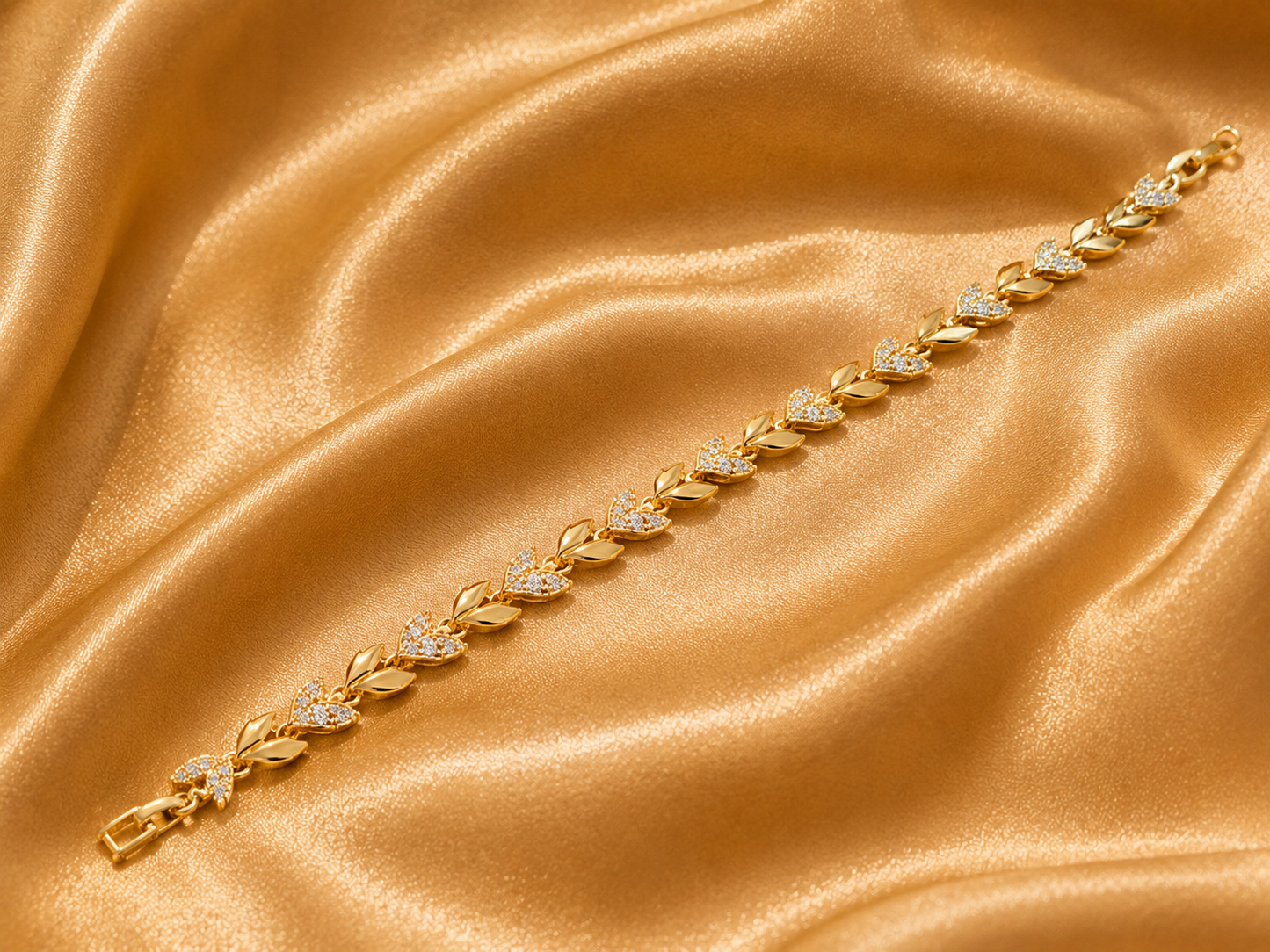 Golden Leaf Heart Bracelet