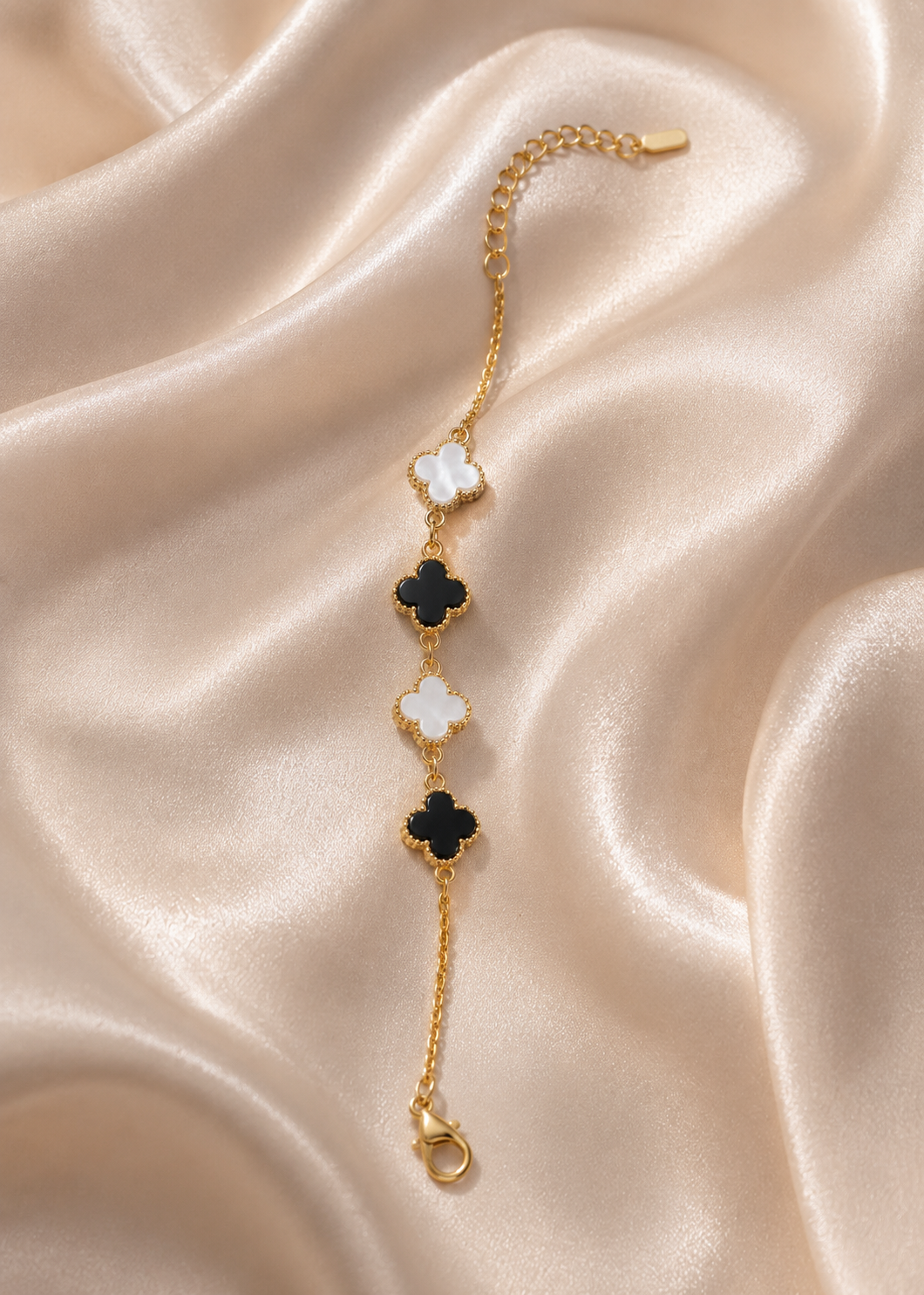 Dual Clover Charm Bracelet