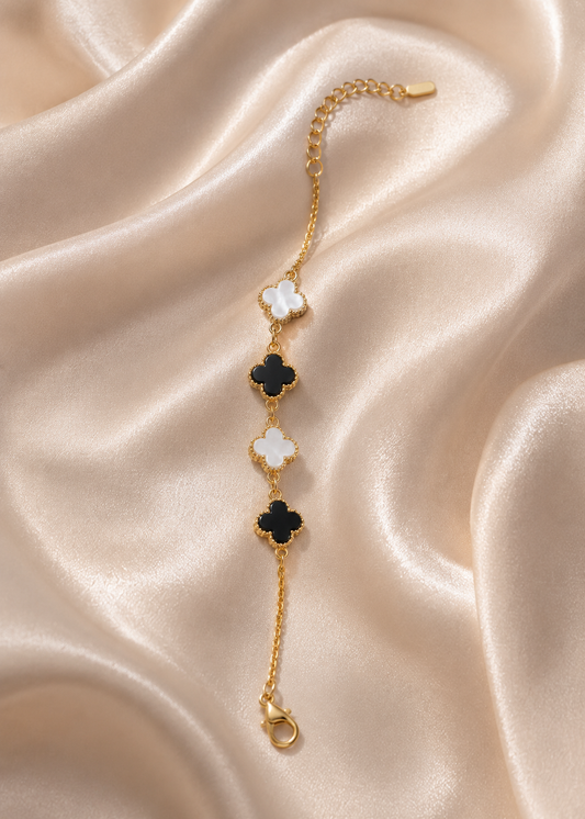 Dual Clover Charm Bracelet