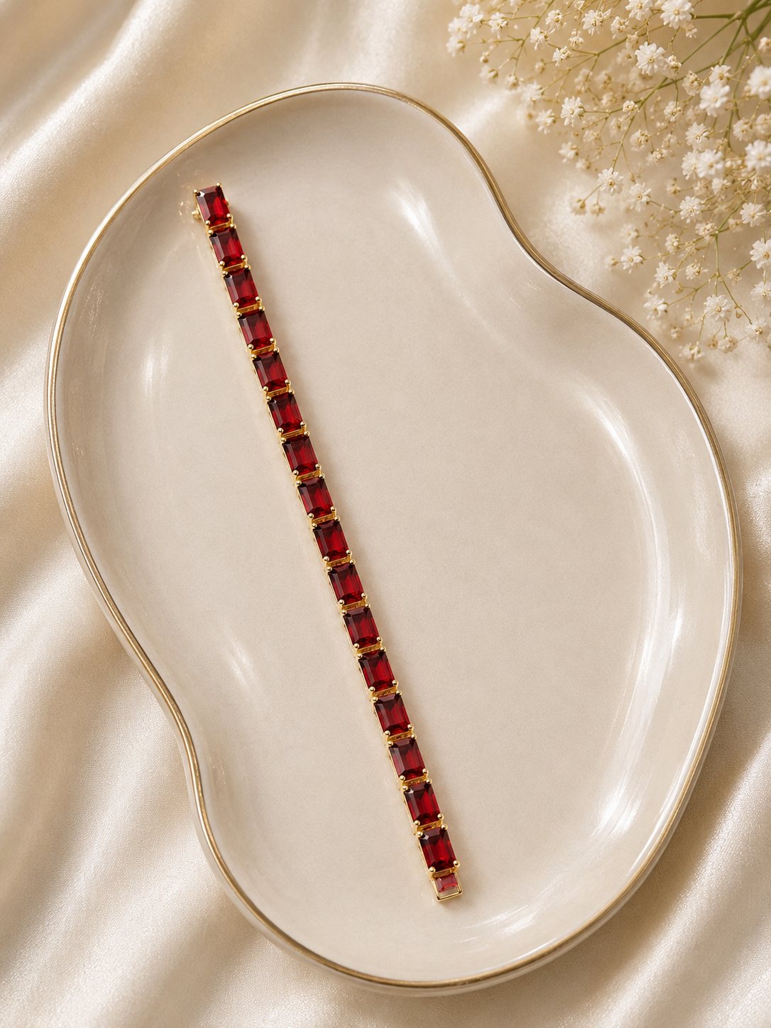 Ruby Crystal Tennis Bracelet