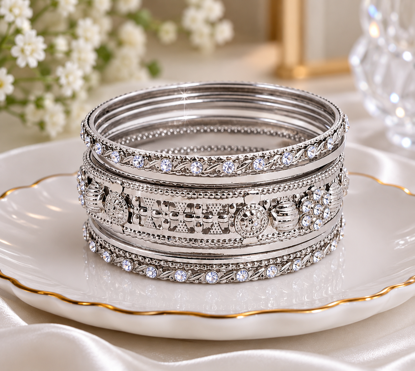 Elegant Indian Silver Bangles
