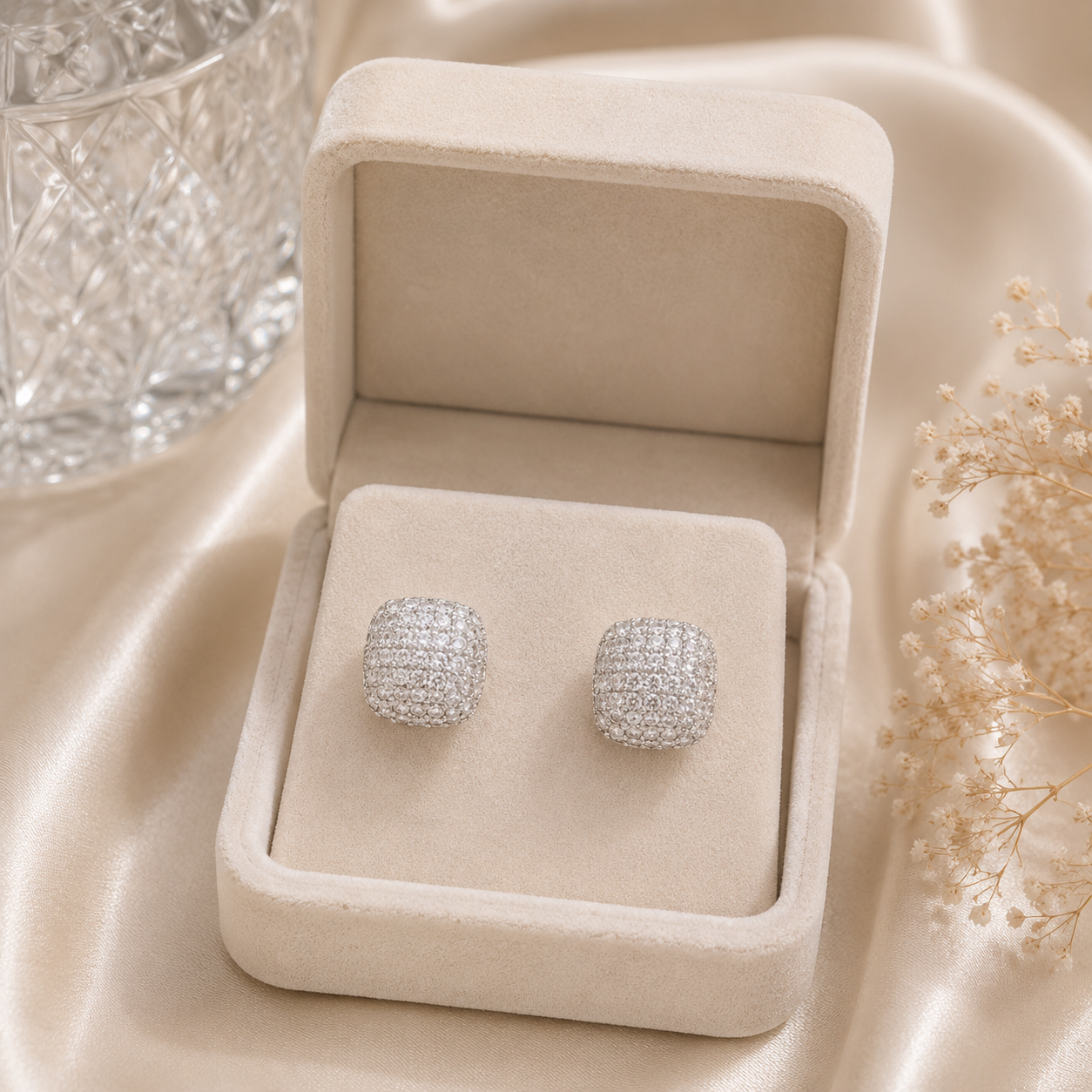 Crystal Pavé Stud Earrings