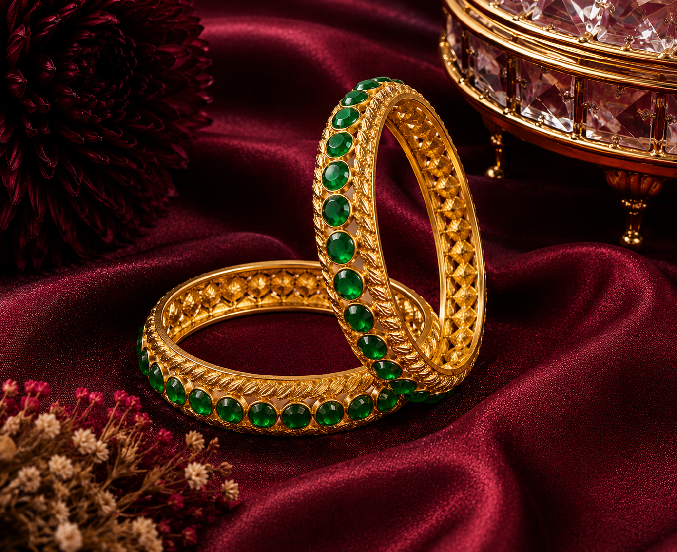 Emerald Glow Bangles
