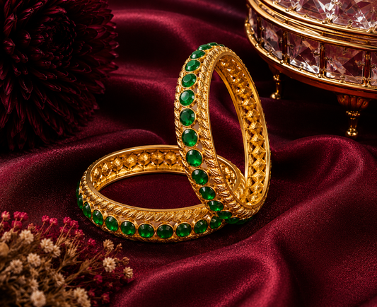 Emerald Glow Bangles