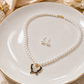 Butterfly Pearl Necklace & Stud Earrings Set