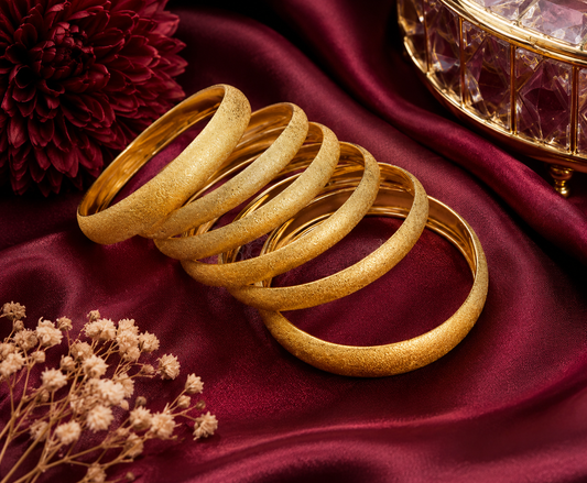 Frosted Gold Matte Bangles