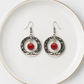 Ruby Circle Drop Earrings