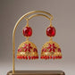Ruby Floral Filigree Jhumkas