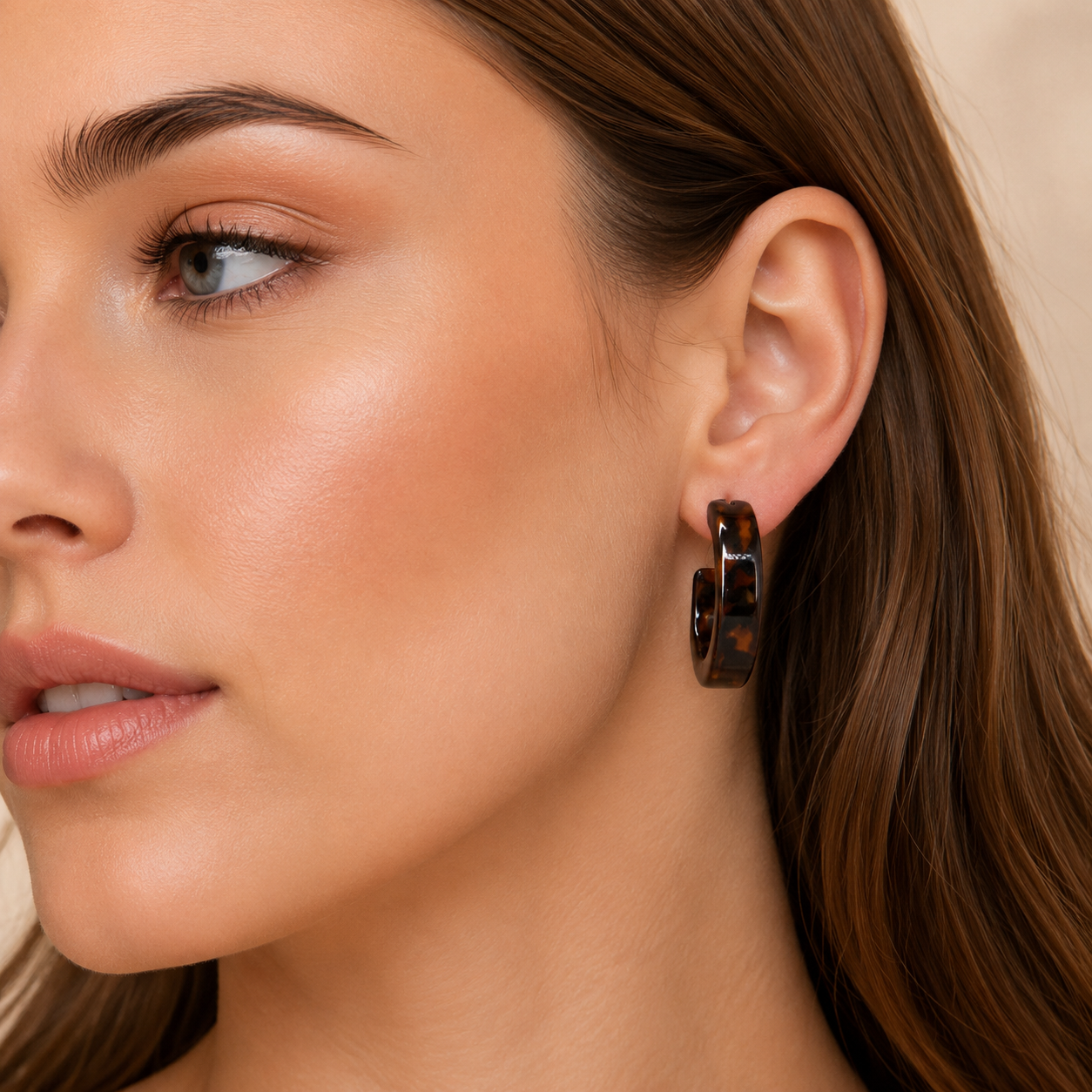 Tortoise Shell Hoop Earrings