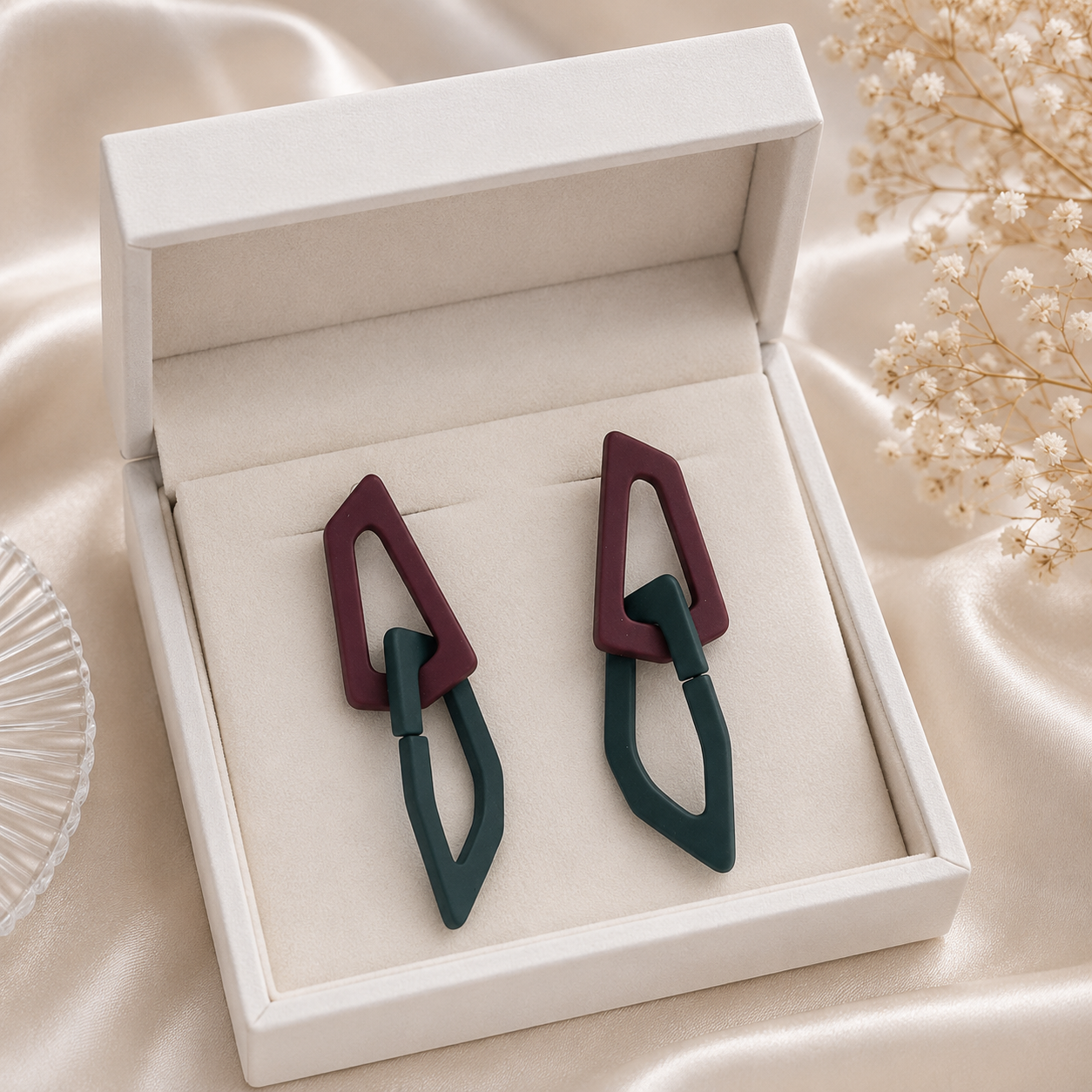 Geometric Link Drop Earrings