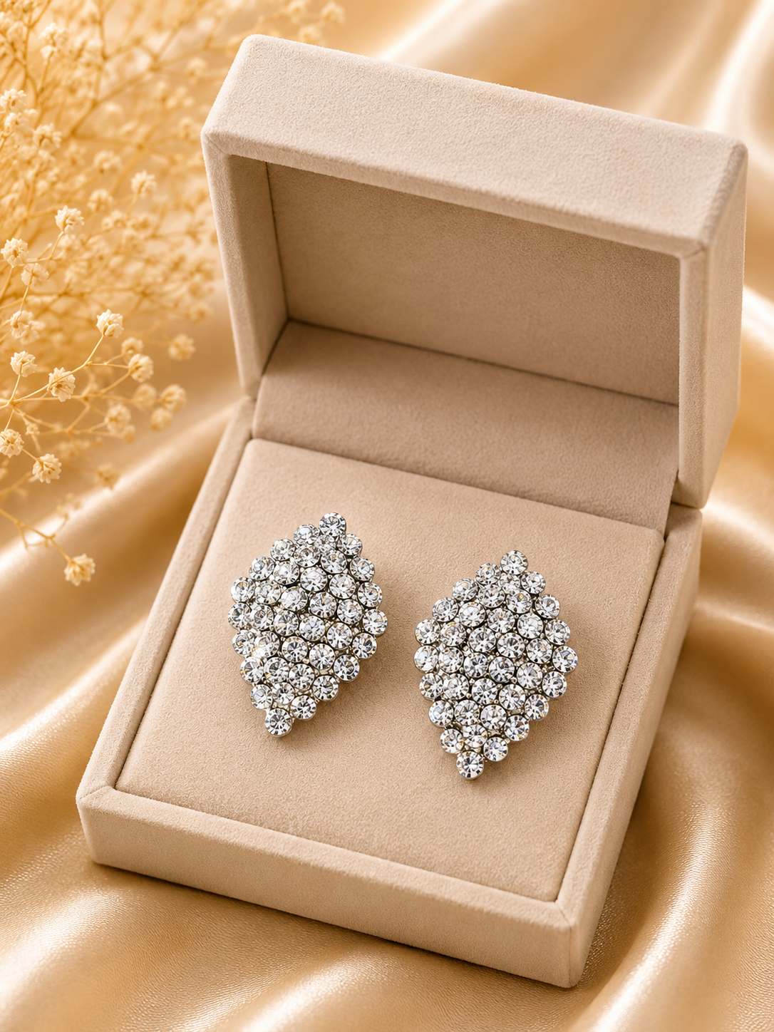 Crystal Cluster Stud Earrings