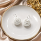 Ivory Filigree Ball Stud Earrings