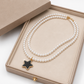 Elegant Pearl Star Pendant Necklace