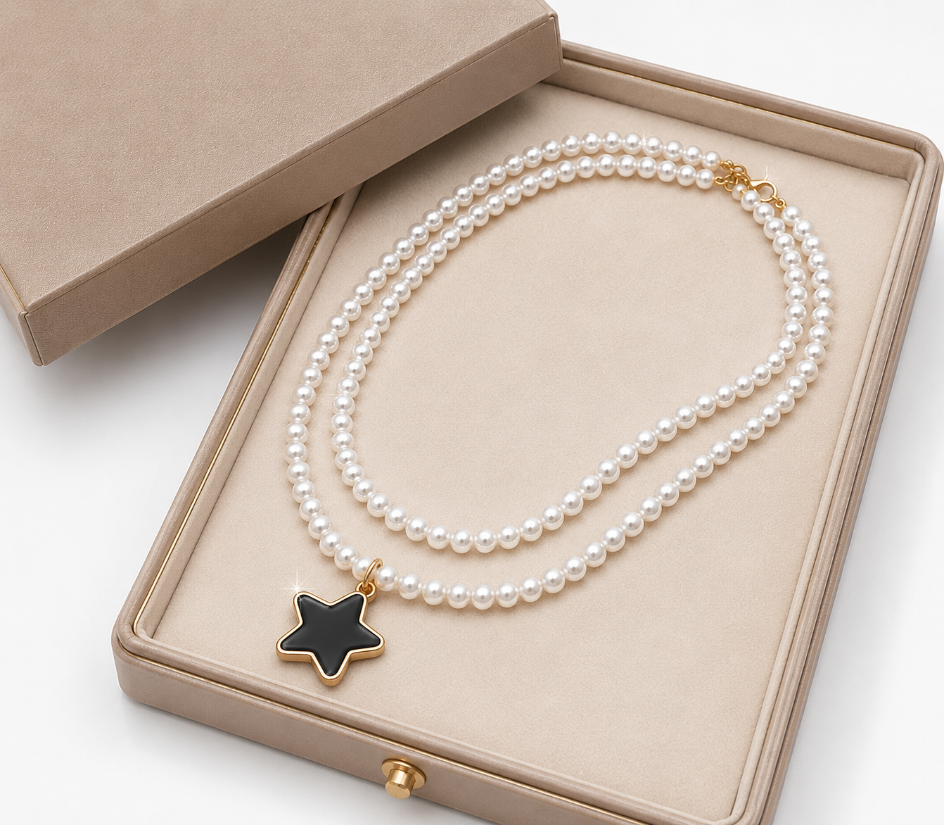 Elegant Pearl Star Pendant Necklace