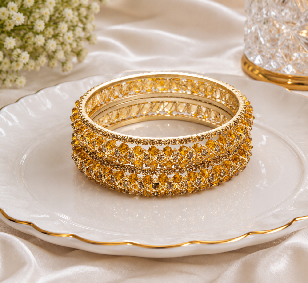 Amber Crystal Bangles