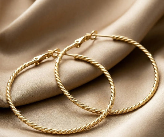 Gold Twisted Hoops