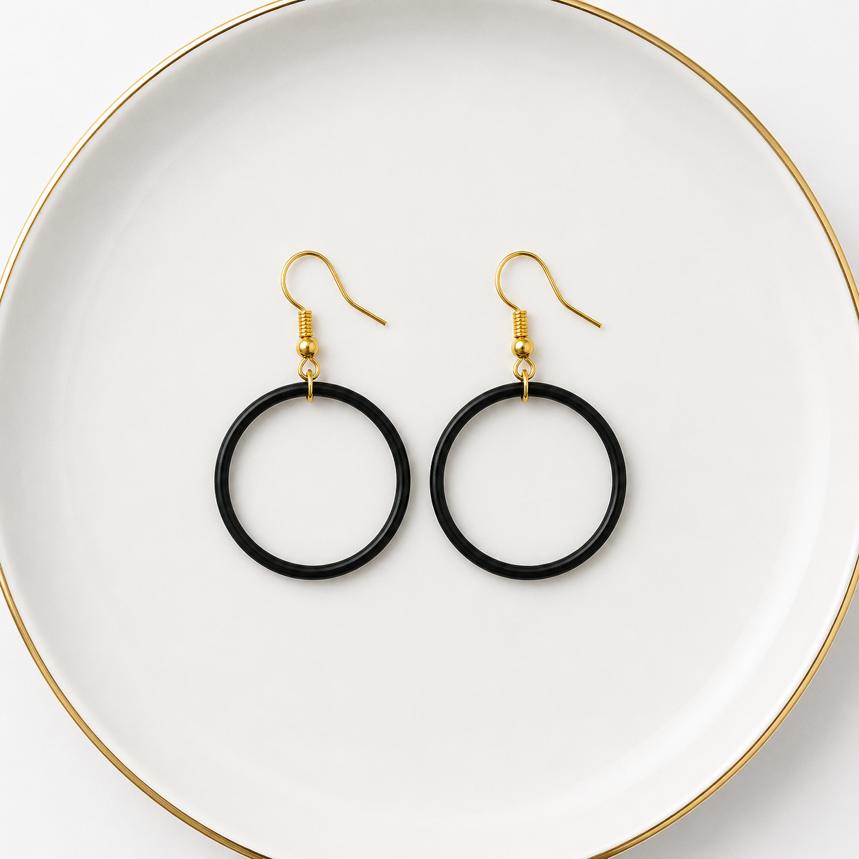 Classic Black Hoop Earrings