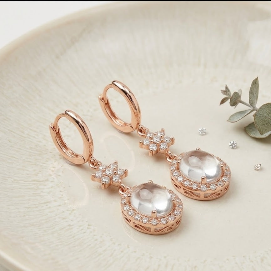Ethereal white Halo Earrings