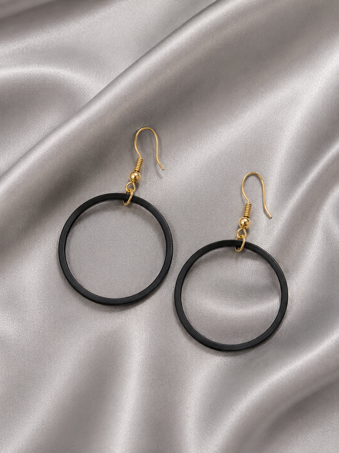 Classic Black Hoop Earrings