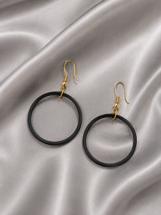 Classic Black Hoop Earrings