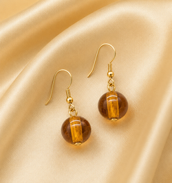 Amber Glass Drop Earrings