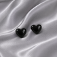 Midnight Heart Stud Earrings