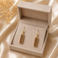 Golden Mesh Bar Drop Earrings
