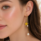 Golden Star Pearl Drop Earrings