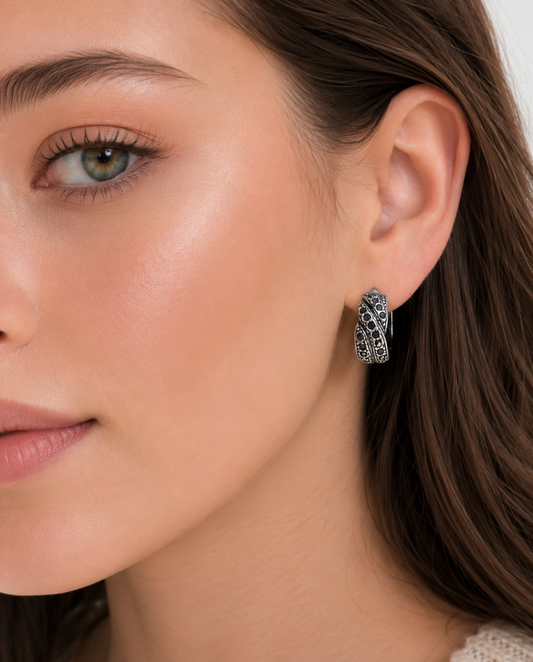 Vintage Crystal Huggie Earrings