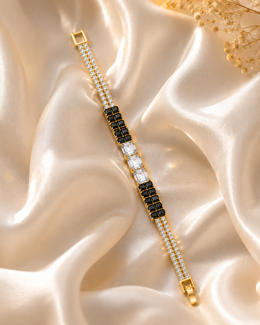 Black & Crystal Luxe Bracelet