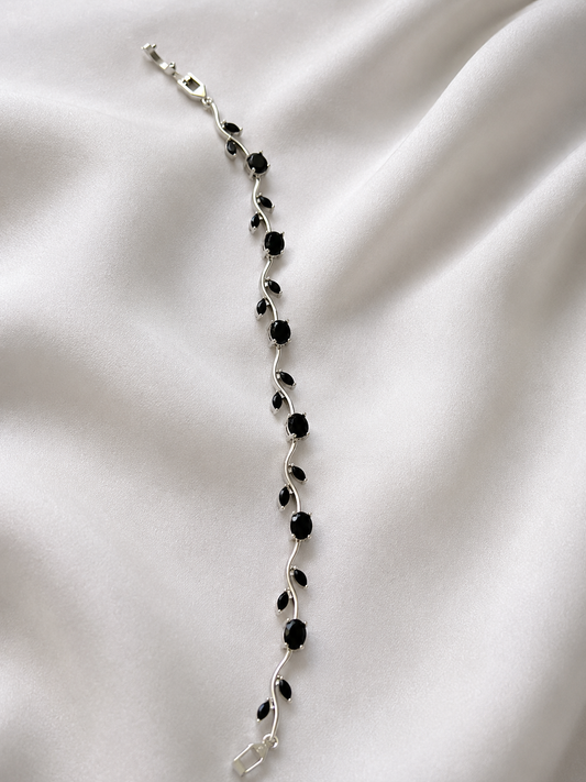 black with silver tulip bracelate