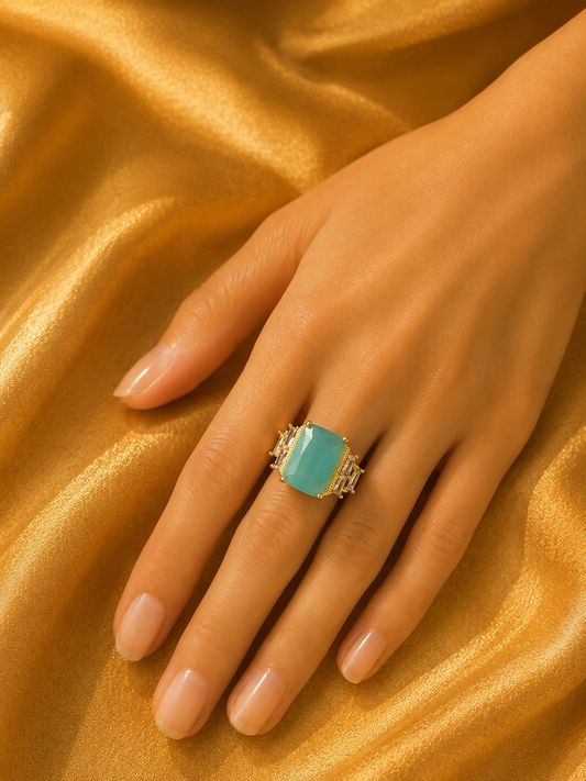 Aqua Emerald Ring