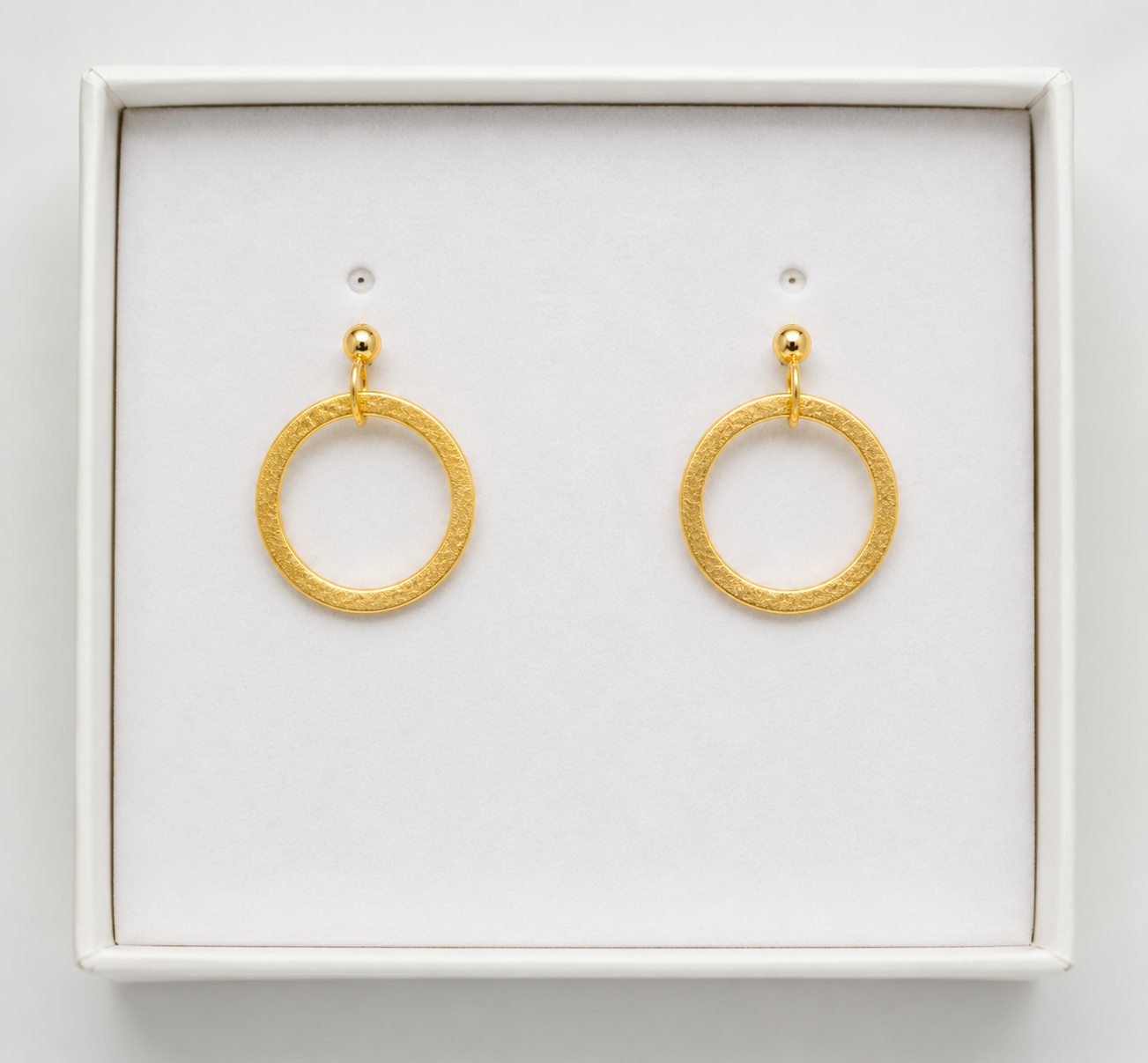 Golden Circle Drop Earrings