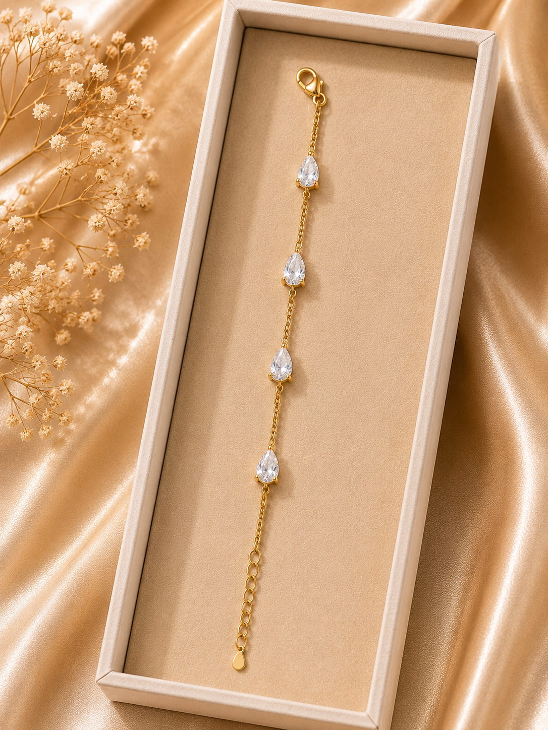 Crystal Drop Chain Bracelet
