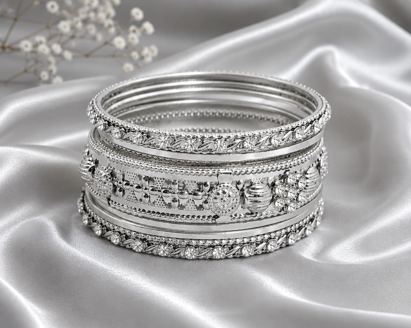 Elegant Indian Silver Bangles