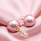 Pink Pearl Stud Earrings