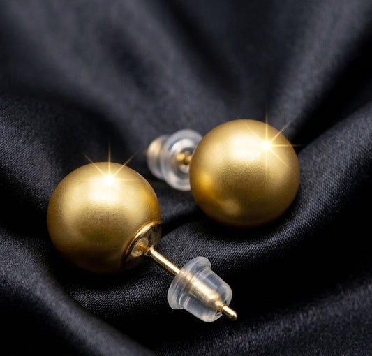 Matte Gold Ball Studs