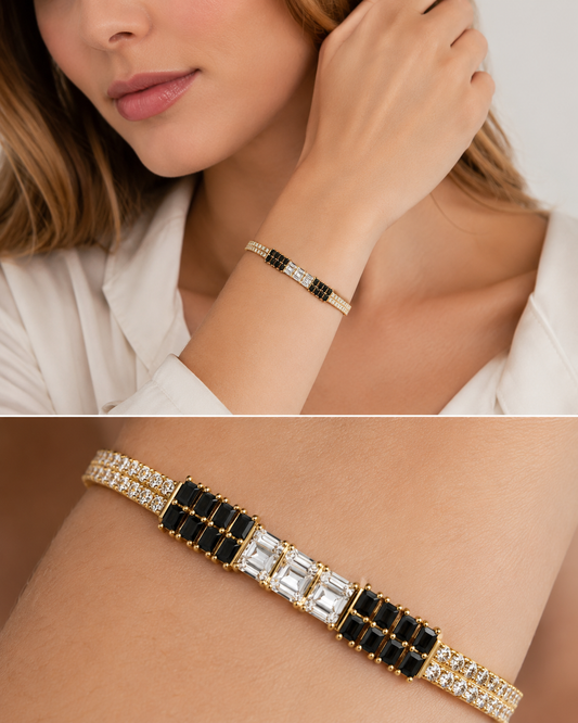 Black & Crystal Luxe Bracelet